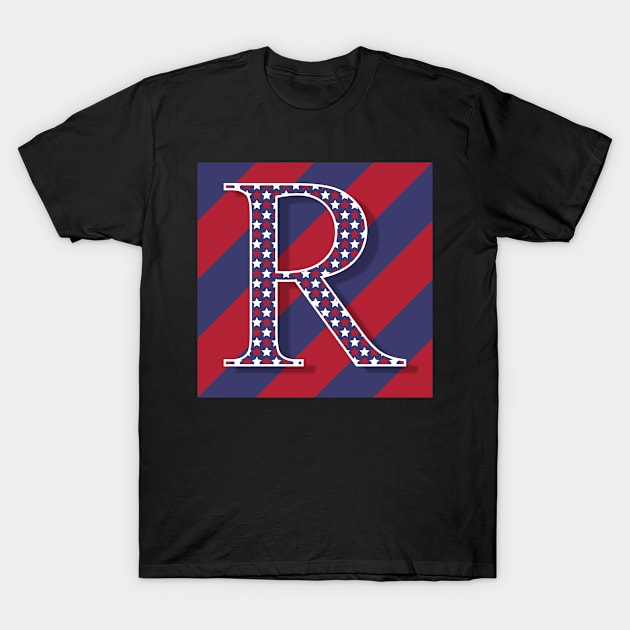 Old Glory Letter R T-Shirt by ArtticArlo